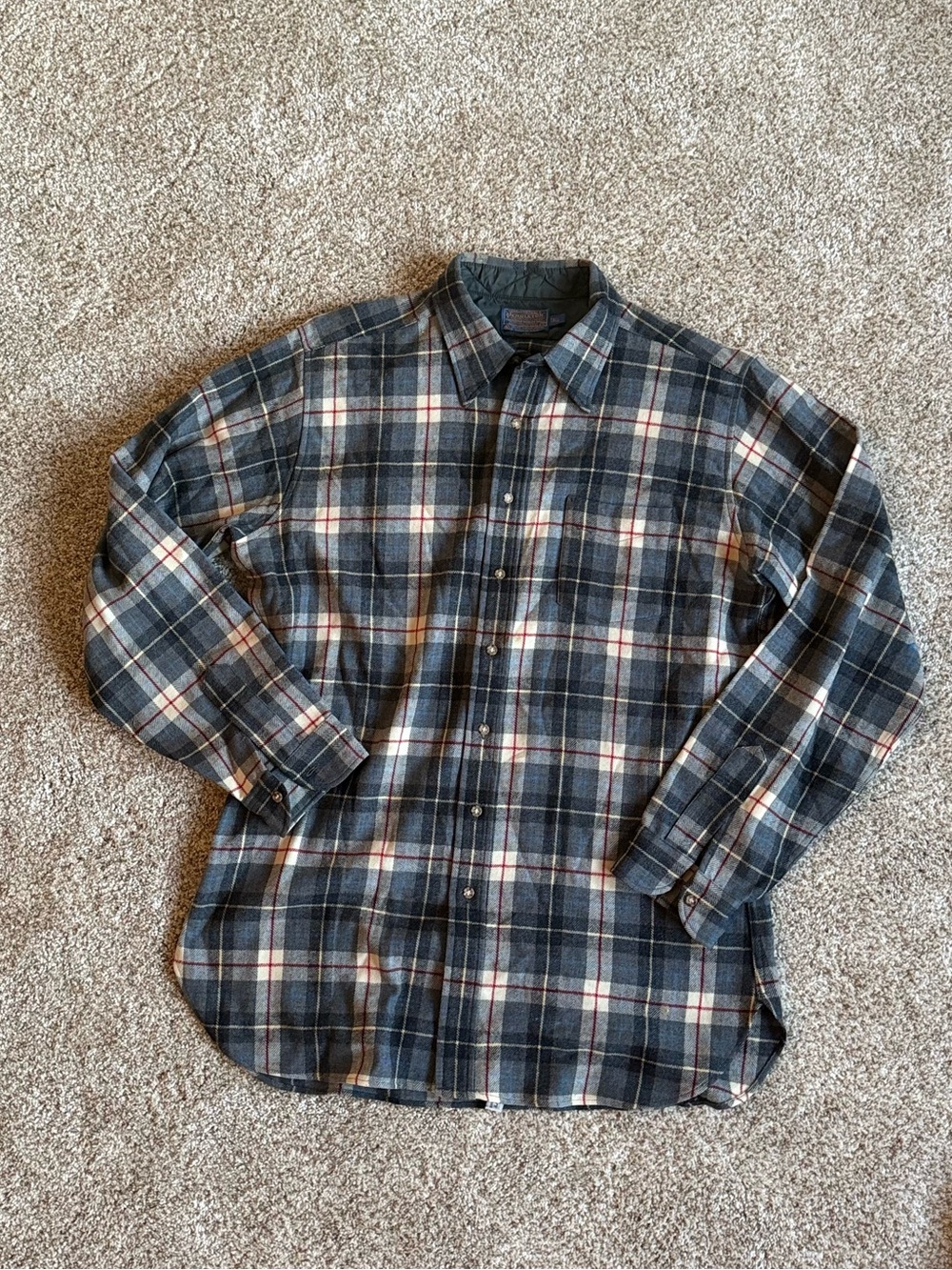Vintage Men’s Pendleton Plaid Lambswool Shirt Made in USA XL Tall
